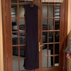 Navy Athleta maxi dress with buttons